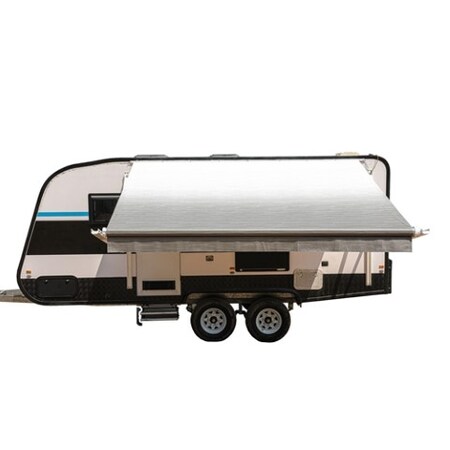 Aleko ALEKO15'X8' Motorized RV or Patio Canopy Awning, White to Grey Fade RVAWM15X8GREY26